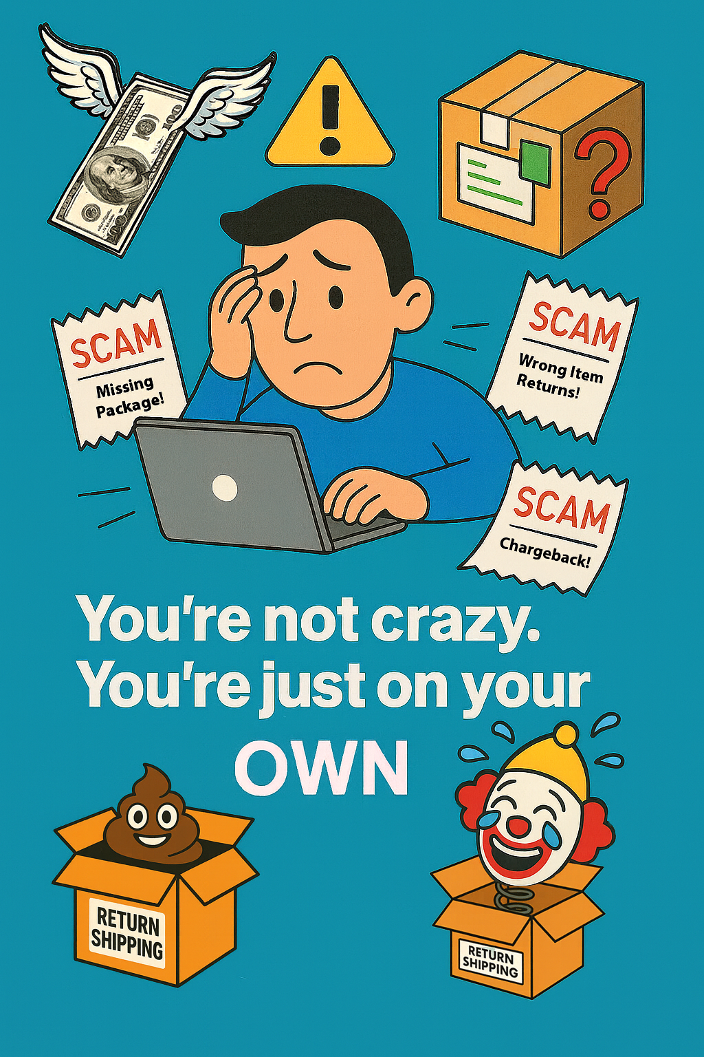 Frustrated seller illustration